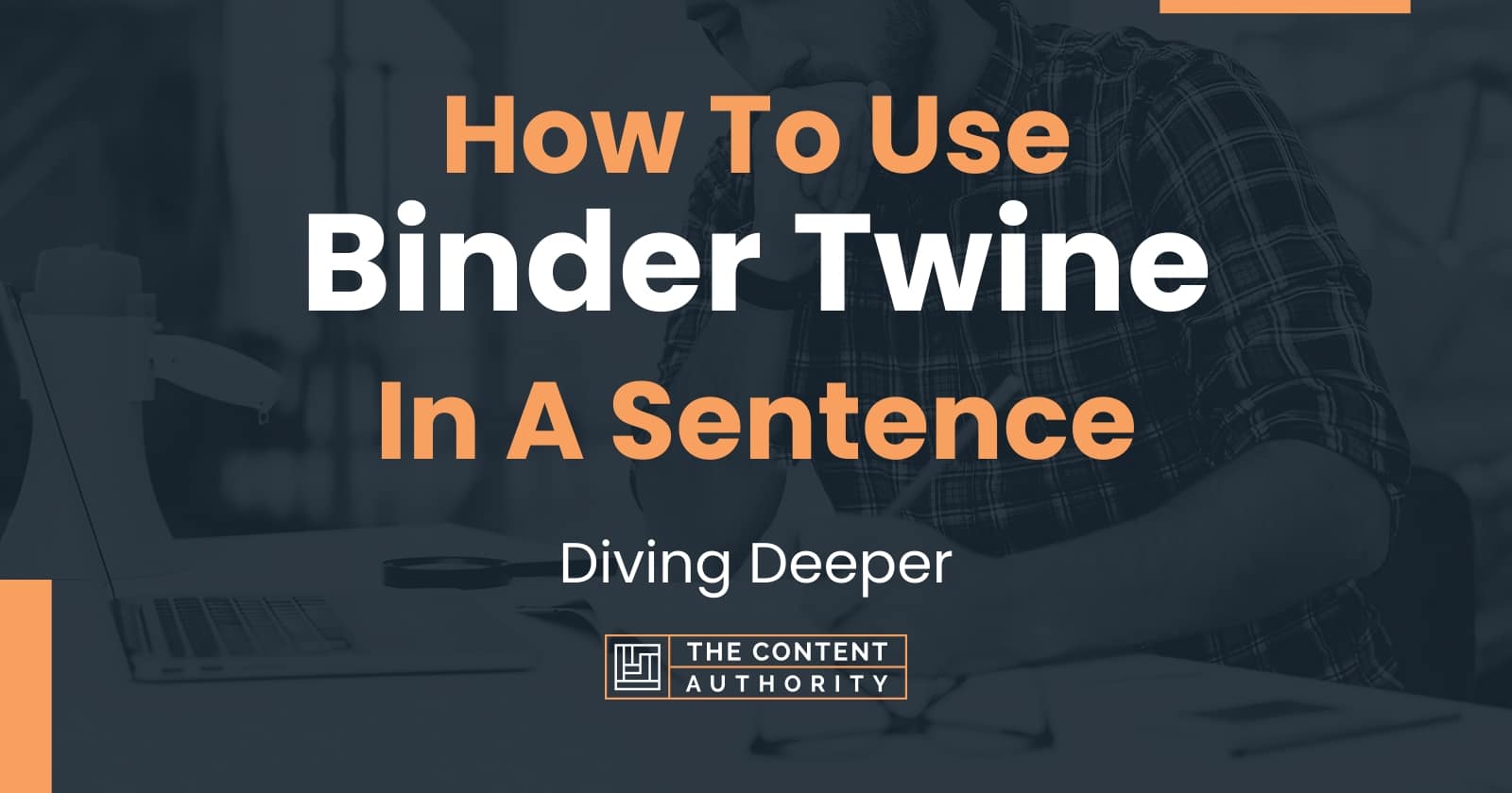 How To Use "Binder Twine" In A Sentence Diving Deeper