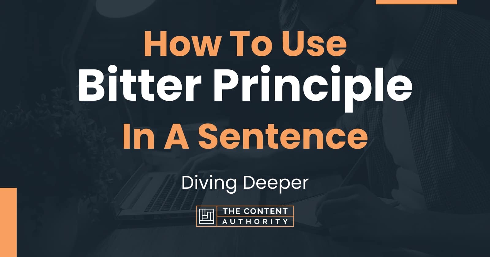 How To Use "Bitter Principle" In A Sentence Diving Deeper