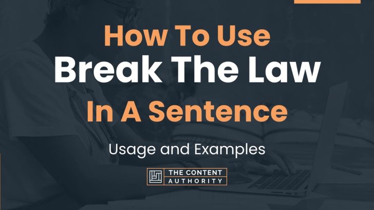 How To Use “Break The Law” In A Sentence: Usage and Examples