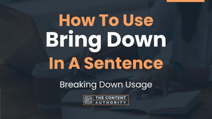 How To Use “Bring Down” In A Sentence: Breaking Down Usage