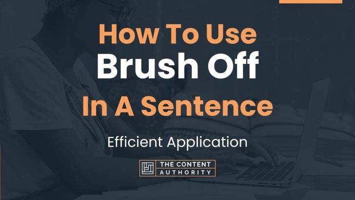 How To Use “Brush Off” In A Sentence: Efficient Application