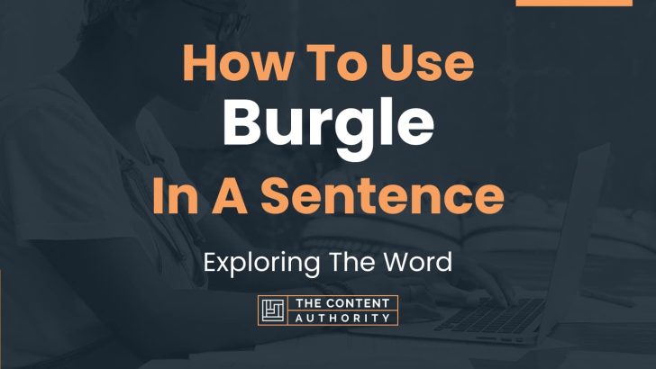 How To Use “Burgle” In A Sentence: Exploring The Word