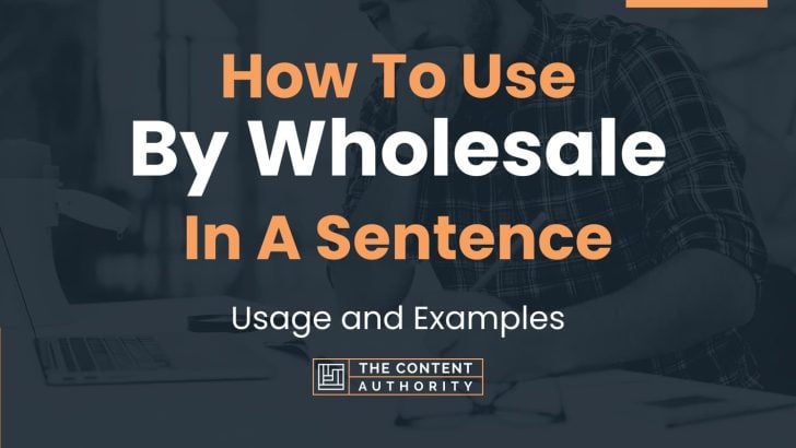 How To Use “By Wholesale” In A Sentence: Usage and Examples