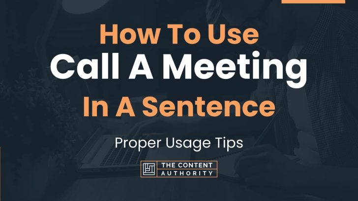 meeting call to order in sentence