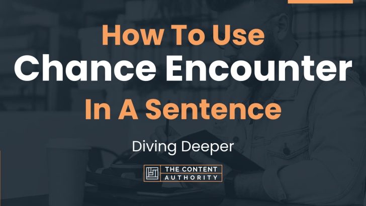 How To Use “Chance Encounter” In A Sentence: Diving Deeper