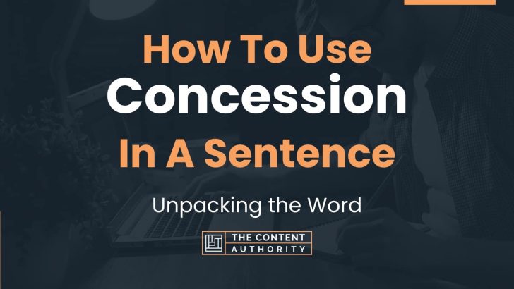 How To Use “Concession” In A Sentence: Unpacking the Word