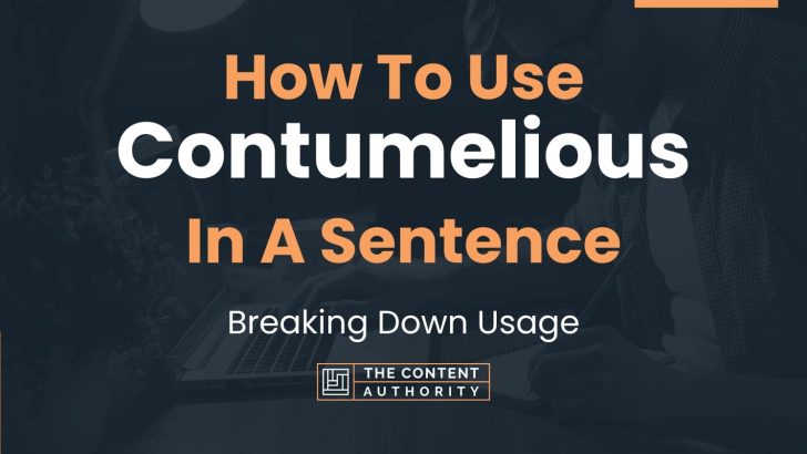 How To Use “Contumelious” In A Sentence: Breaking Down Usage