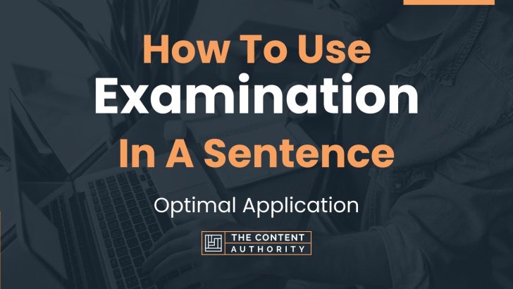 How To Use “Examination” In A Sentence: Optimal Application