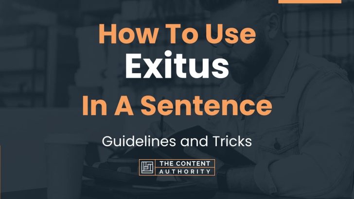 How To Use “Exitus” In A Sentence: Guidelines and Tricks