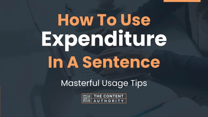How To Use “Expenditure” In A Sentence: Masterful Usage Tips