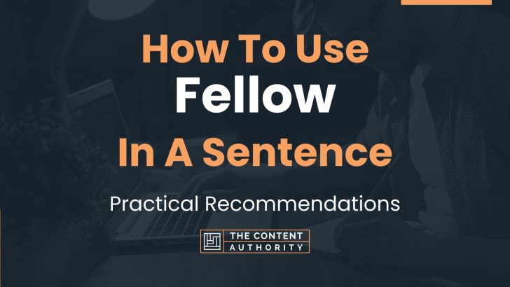 How To Use “Fellow” In A Sentence: Practical Recommendations