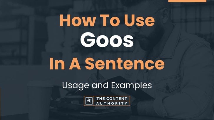 How To Use “Goos” In A Sentence: Usage and Examples