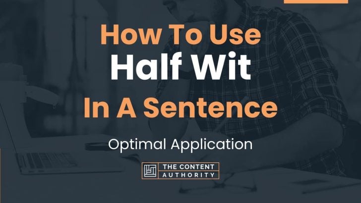 How To Use “Half Wit” In A Sentence: Optimal Application