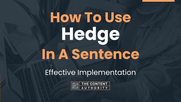 How To Use “Hedge” In A Sentence: Effective Implementation