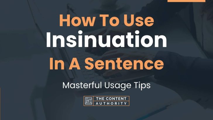 Make A Sentence Using Insinuation