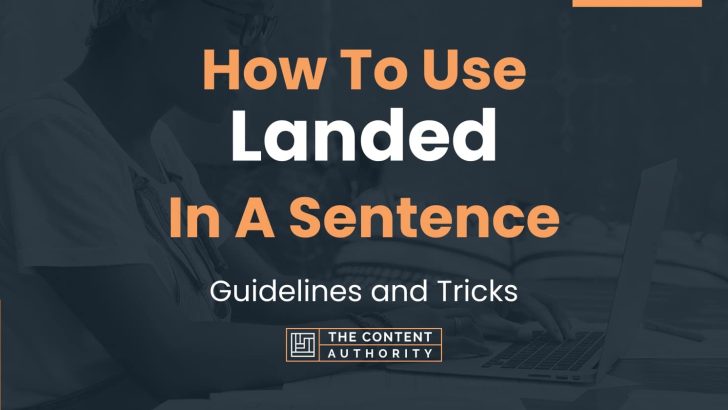How To Use “Landed” In A Sentence: Guidelines and Tricks