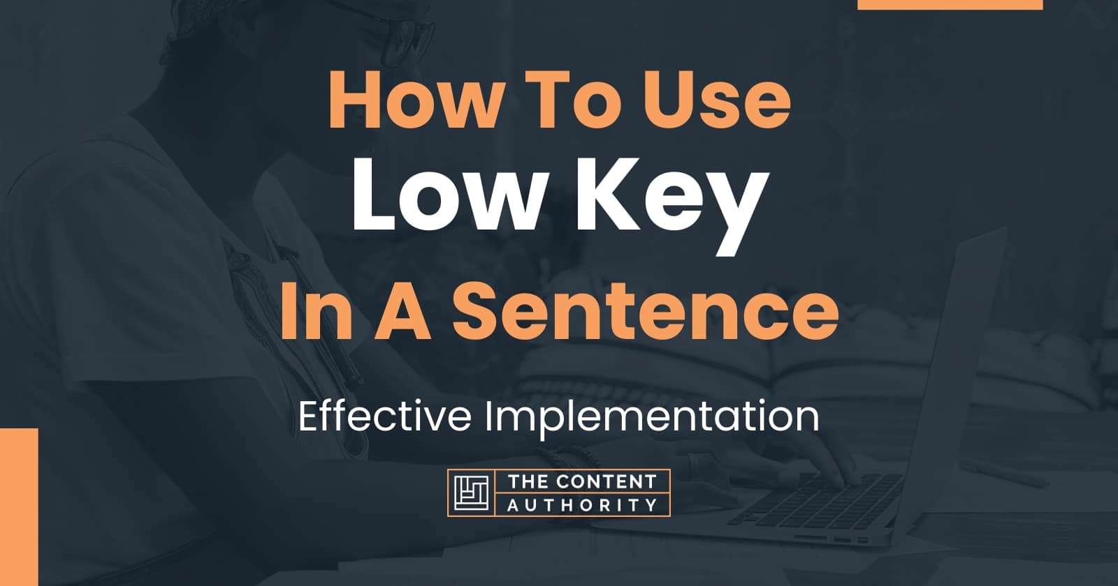 How To Use The Word Low Key In A Sentence