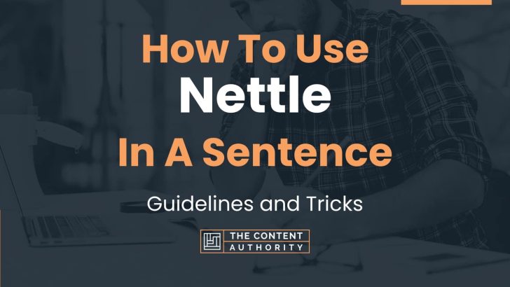 How To Use “Nettle” In A Sentence: Guidelines and Tricks