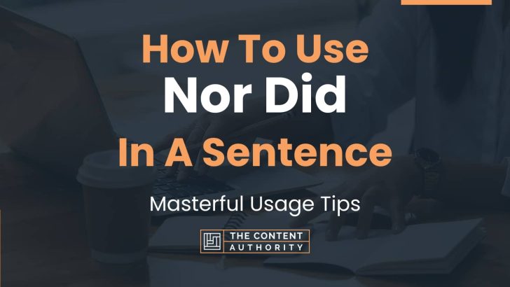 How To Use Nor Did In A Sentence Masterful Usage Tips how-to-use-nor-did-in-a-sentence-masterful-usage-tips