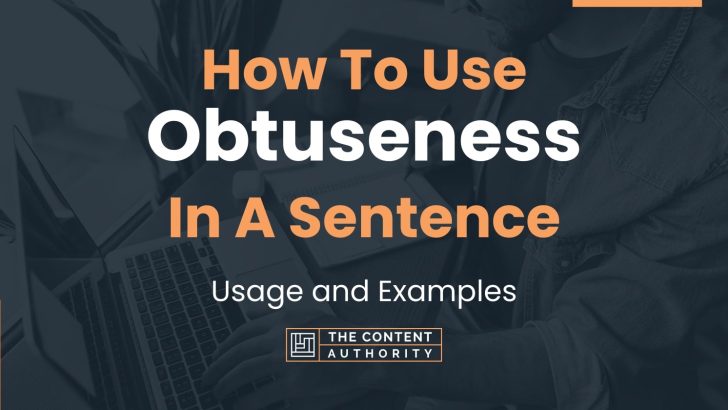 How To Use “Obtuseness” In A Sentence: Usage and Examples