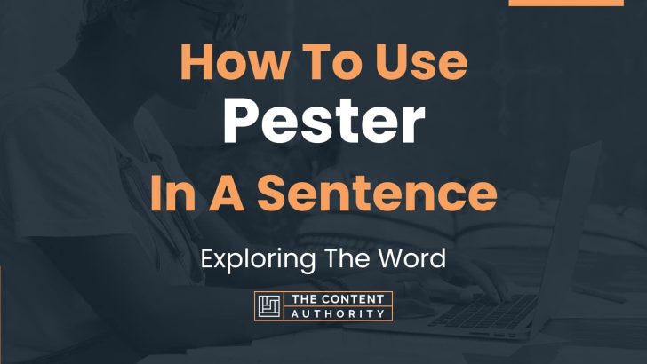 How To Use “Pester” In A Sentence: Exploring The Word