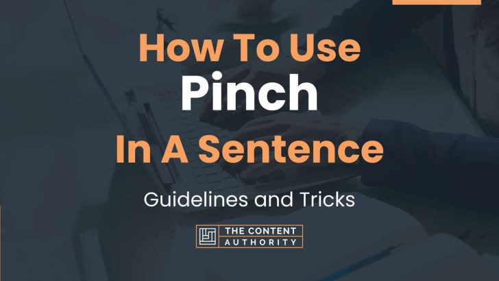 How To Use “Pinch” In A Sentence: Guidelines and Tricks