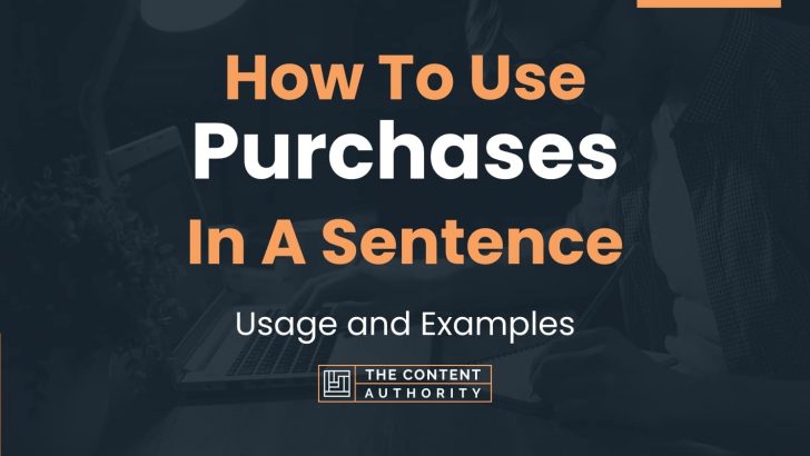 How To Use “Purchases” In A Sentence: Usage and Examples