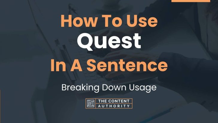 How To Use Quest In A Sentence Breaking Down Usage 