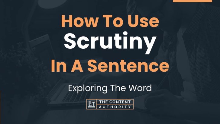 How To Use “Scrutiny” In A Sentence: Exploring The Word