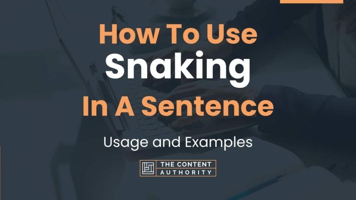 How To Use “Snaking” In A Sentence: Usage and Examples