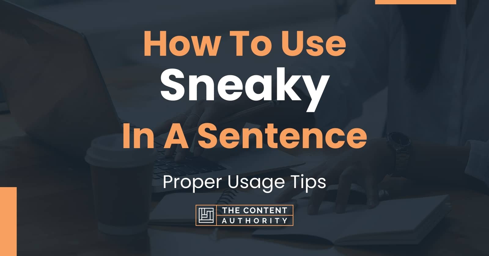 How To Use "Sneaky" In A Sentence Proper Usage Tips