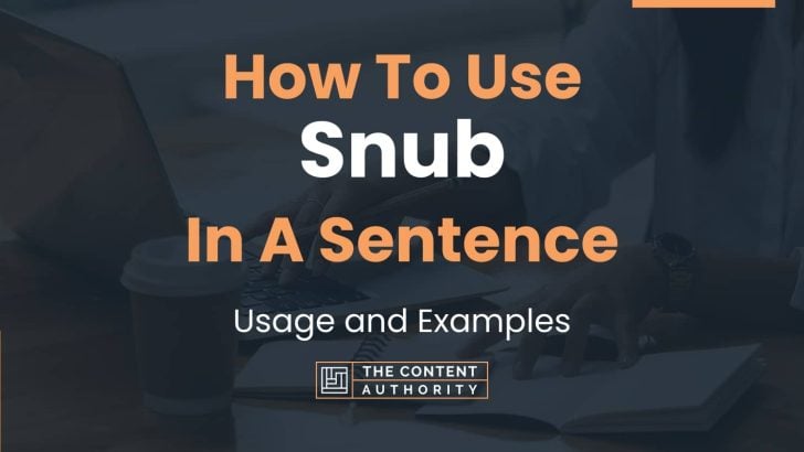 How To Use “Snub” In A Sentence: Usage and Examples