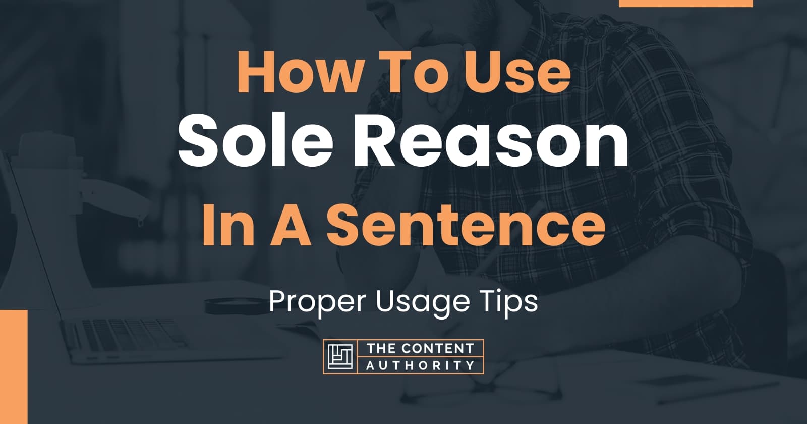 How To Use "Sole Reason" In A Sentence Proper Usage Tips