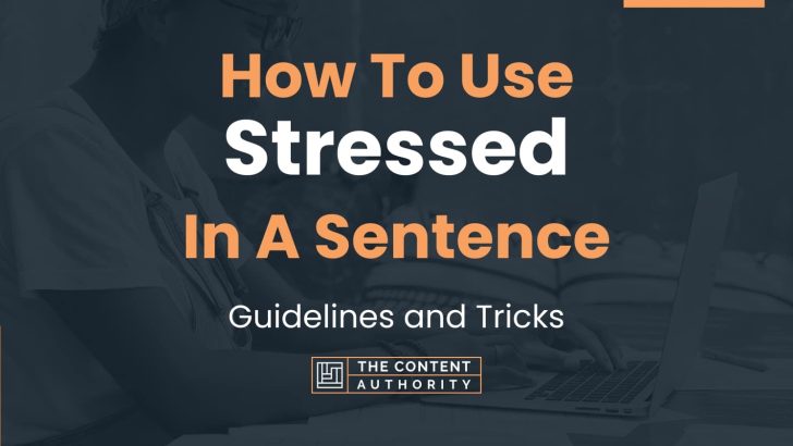 How To Use “Stressed” In A Sentence: Guidelines and Tricks