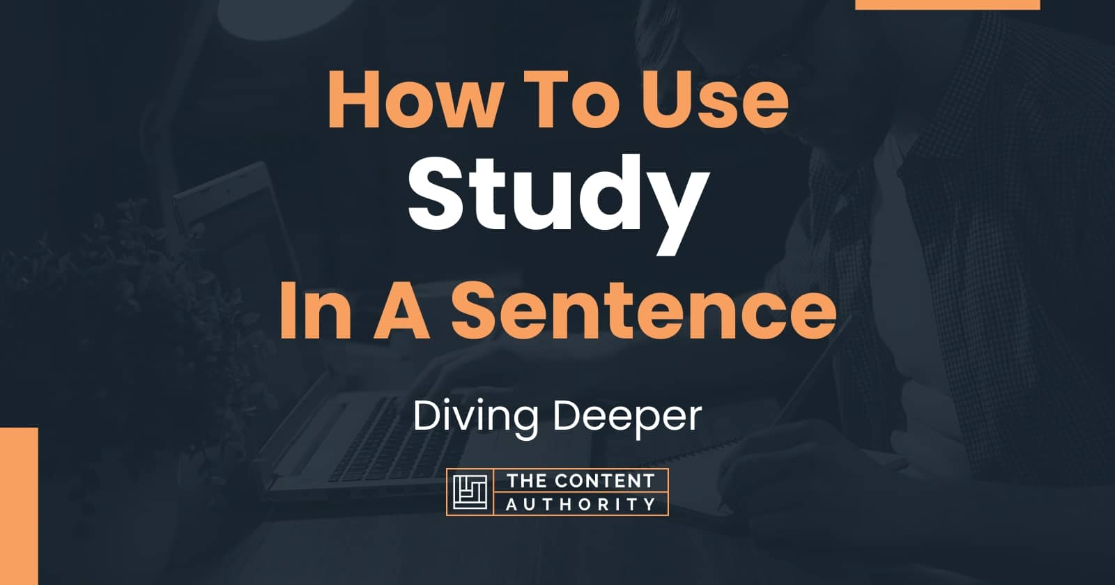 How To Use Study In A Sentence Diving Deeper