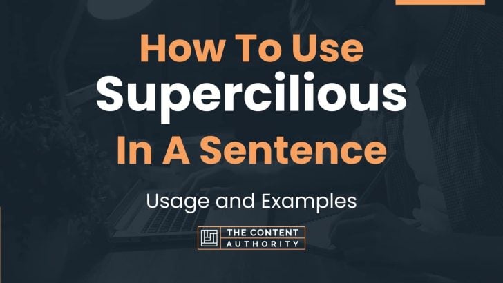 How To Use “Supercilious” In A Sentence: Usage and Examples