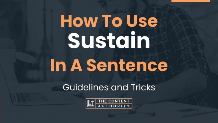 How To Use “Sustain” In A Sentence: Guidelines and Tricks