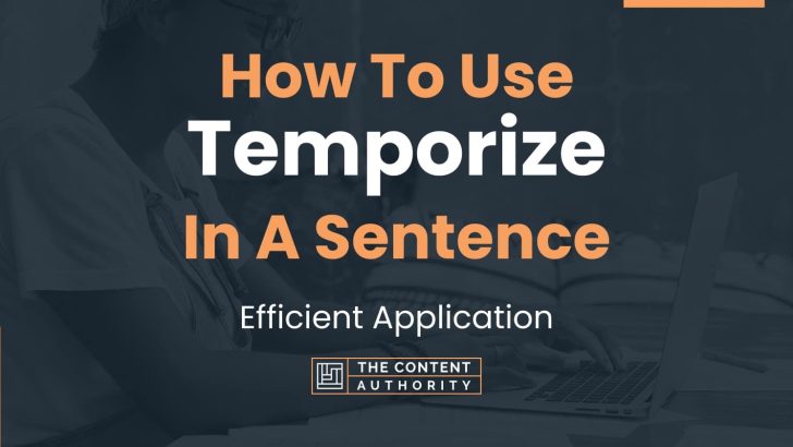 How To Use “Temporize” In A Sentence: Efficient Application