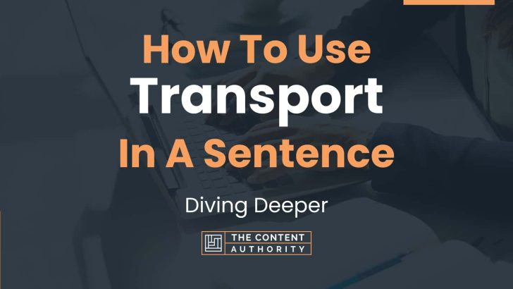 How To Use “Transport” In A Sentence: Diving Deeper