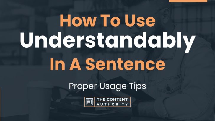 How To Use “Understandably” In A Sentence: Proper Usage Tips