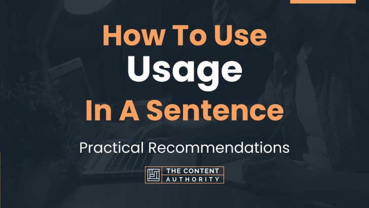 How To Use “Usage” In A Sentence: Practical Recommendations