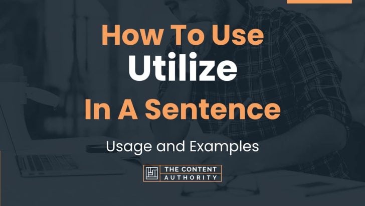 How To Use “Utilize” In A Sentence: Usage and Examples