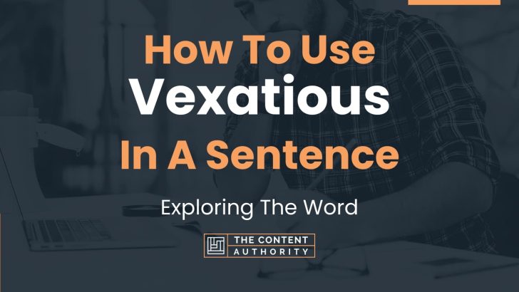 How To Use “Vexatious” In A Sentence: Exploring The Word