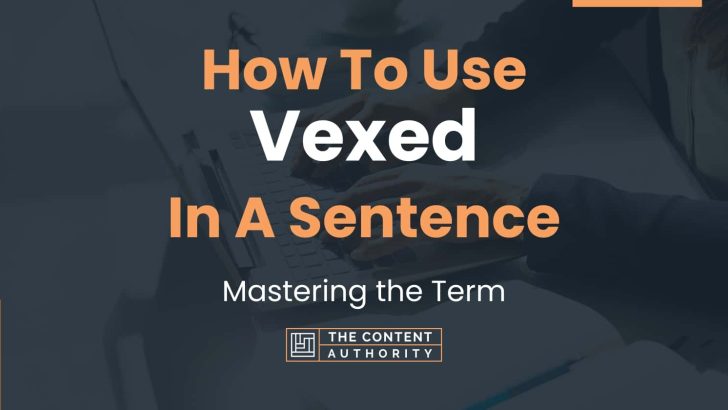 How To Use “Vexed” In A Sentence: Mastering the Term