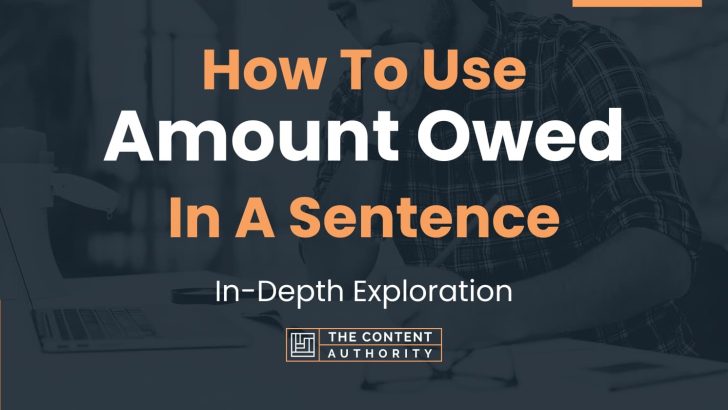 How To Use “Amount Owed” In A Sentence: In-Depth Exploration