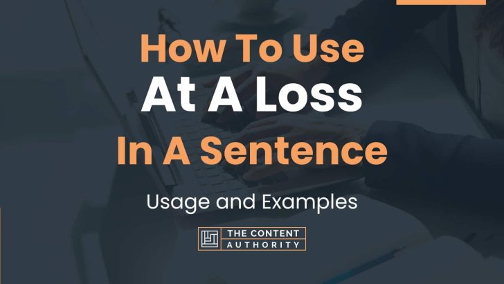 How To Use “At A Loss” In A Sentence: Usage and Examples