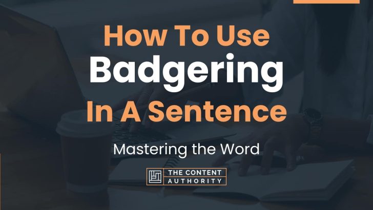 How To Use “Badgering” In A Sentence: Mastering the Word