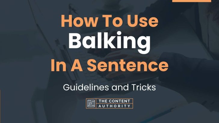 How To Use “Balking” In A Sentence: Guidelines and Tricks