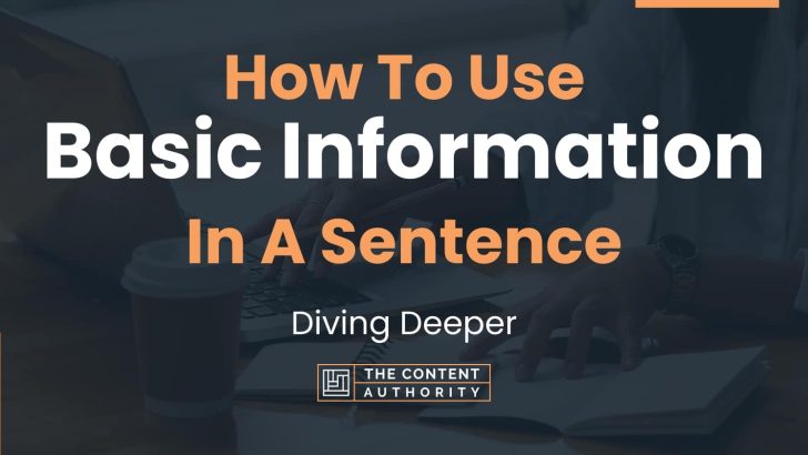 How To Use “Basic Information” In A Sentence: Diving Deeper