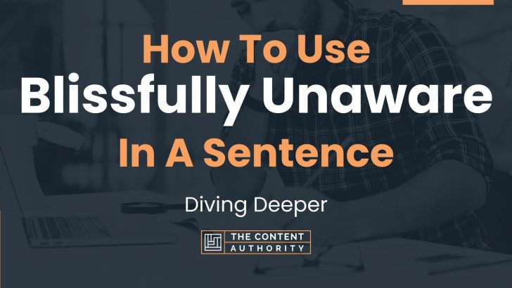 How To Use Blissfully Unaware In A Sentence Diving Deeper